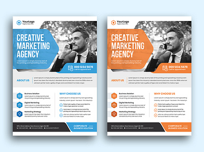 Creative Corporate Flyer Template a4 advertisement agency flyer business business flyer company design flyer graphic illustration leaflet logo marketing modern business flyer modern corporate flyer professional psd technology template ui