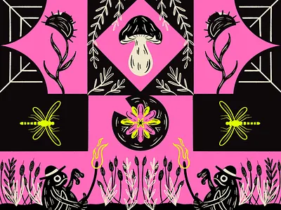 Swamp Redo character design digital illustration frog illustration illustrator mushroom procreate swamp truegritsupply venus flytrap