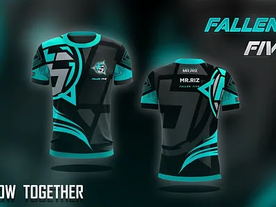 FALLEN FIVE ESPORTS JERSEY DESIGN CONCEPT 3d apperal design branding brands design designs esports esports logo gaming jersey gaming logo graphic design illustration jersey logo ui vector