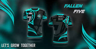 FALLEN FIVE ESPORTS JERSEY DESIGN CONCEPT 3d apperal design branding brands design designs esports esports logo gaming jersey gaming logo graphic design illustration jersey logo ui vector