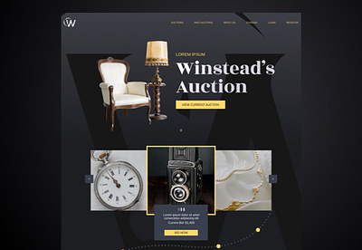Winstead's Auction Website homepage landing page web design website