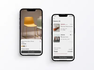 Furniture e-commerce iOS mobile app application clean commerce designapp e commerce ecommerce app furniture home home page homeware ios minimalism mobile mobile app online shop product shopping ui ux