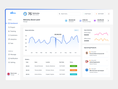 Sales Dashboard UI Design admin dashboard banking dashboard branding commerce dashboards crm dashboard cryptocurrency dashboard dashboard dashboard design education dashboard file manager dashboard design finance dashboard graphic design live stream dashboard projects dashboard sales analytics dashboard sales dashboard store admin panel task management dashboard ui wallet dashboard