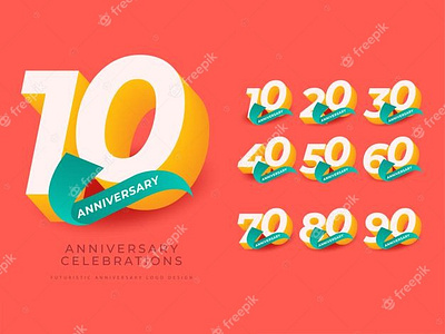 Anniversary logo template 3d anniversary anniversary logo birthday branding business celebrations design gradient illustration logo typography vector