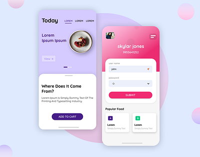 Food application UI