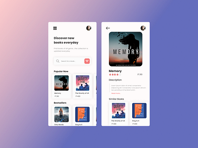 NewRead app design icon typography ui ux