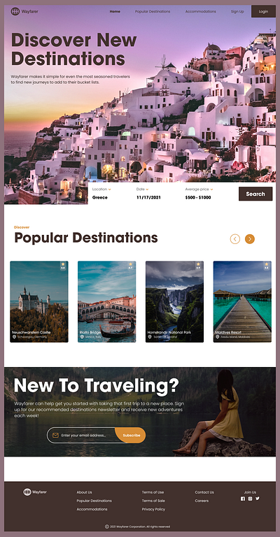 Travel Website app branding design typography ui ux