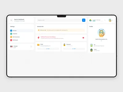 NZB Cloud - Account Settings account app cloud email illustration password settings storage torrent ui usenet ux