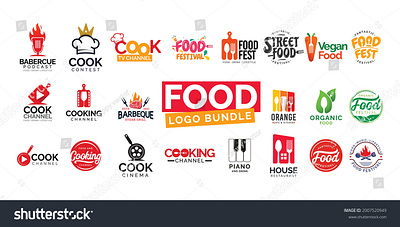 food logo barbeque branding cafe coffee content cook creator cup design drink festival food food festival fork gradient illustration logo restaurant street food vector