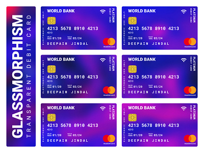 Transparent Debit Card Using Glassmorphism Concept card concept debit glassmorphism transparent