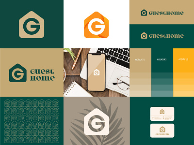 Guesthome logo | for real estate business arafat logo branding construction logo custom logo design fixdpark homelogo house logo icon identity illustration logo logodesign logos luxury mark property real estate symbol vector