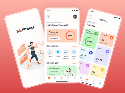 Fitness & Workout Mobile App app design body workout coach exercise fitness fitness app fitness tracker gym gym app health healthy jogging mobile app mobile app design sports trainer training wellness workout app workouts