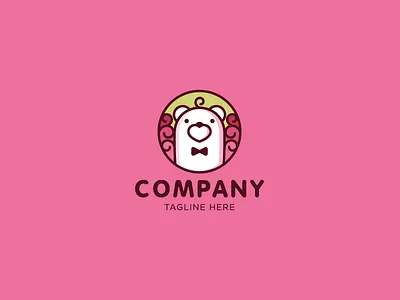 Gentleman Bear bear character flowers gentleman heart logo logotype love