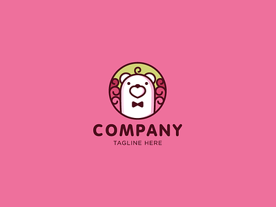 Gentleman Bear bear character flowers gentleman heart logo logotype love