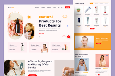 E-commerce Products beauty beauty app beauty clinic beauty product beauty salon cosmetic cosmetic landing page cosmetic website home page salon skincare spa spa landing page spa website treatment ui design uiux web design website