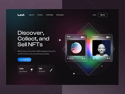 NFT Marketplace Design animation app art bitcoin branding crypto cryptocurrency design etherium gallery icon illustration landing page logo marketplace nft sell ui ux vector