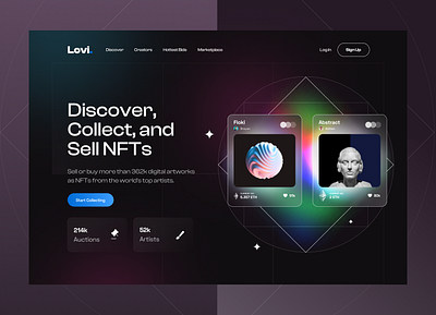 NFT Marketplace Design animation app art bitcoin branding crypto cryptocurrency design etherium gallery icon illustration landing page logo marketplace nft sell ui ux vector