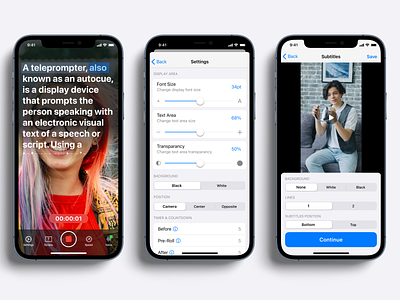 Teleprompter & Subtitles iOS app app design design figma design interface design ios app ios app design mobile ui subtitles teleprompter ux design