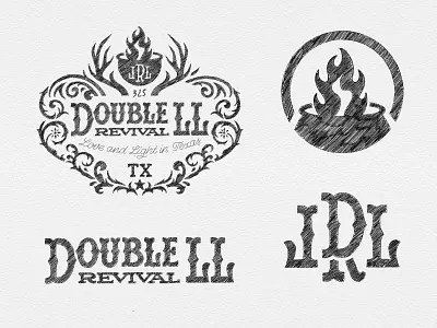 Responsive Branding - Double LL Revival brand identity country western cowboy crest custom type goodtype handlettering hospitality lettering lettering logo logo logo badge logo concept logo sketch logotype responsive branding responsive logo script logo texas wordmark