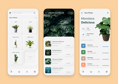 Sakura - Plant care app design neumorphism ui ux