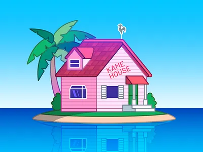 Kame House anime badge branding colors design dragon ball illustration manga vector vintage