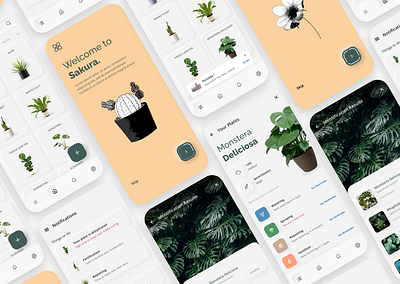 More screens from Sakura design neumorphism ui ux