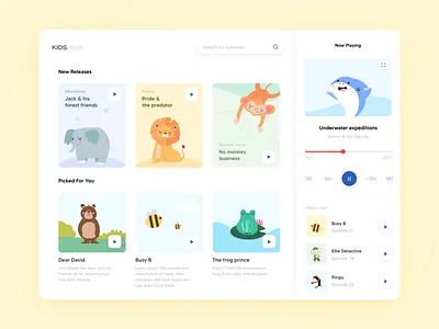 Kids OTT Platform- Dashboard layout app design branding dashboard dashboard layout design graphics illustration kids ott ui uiux ux ux agency uxui