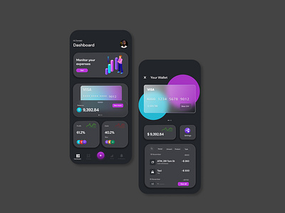 Fintech- Financial app (Glassmorphism) app design graphic design ui ux