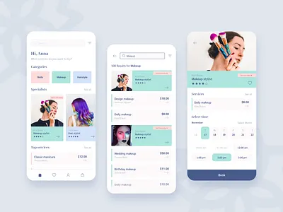 Beauty Salon App app beauty design minimal salon typography ui ux