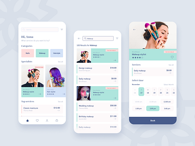 Beauty Salon App app beauty design minimal salon typography ui ux