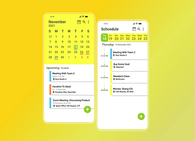 Calendar Design (DailyUi #038) app calendar dailyui design figma iphone pro ui ui designer yellow