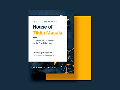 Flyer Template app clean creatopy design flat flyer flyer template food graphic design layout minimal print restaurant template tikka masala yellow