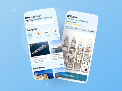 Boat Booking UI boat booking mobile ui ux