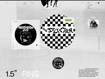 SKA ⱯꓤƎ - Pin Shop big typography disrupting ecommerce minimal pins shop ska tipography ui