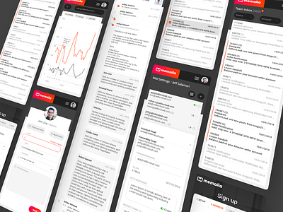 Memaila Dashboard - Mobile css3 dark theme dashboard design front end html5 mobile svg webflow