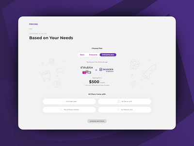 Skustack - Pricing section animation css3 design html5 pricing svg ui