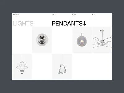 Lasvit Concept - Products animation clean design ecommerce grid lights list minimal products scroll shop ui ux website white