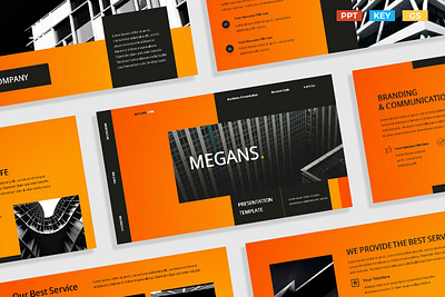 Black Orange Modern Business Multipurpose Template black clean colorful company corporate dark modern multipurpose multipurpose template orange photography pitch deck portfolio powerpoint studio template unique web design web development website