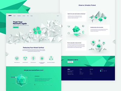 Cyber security website design branding homepage illustration landing page ui web design