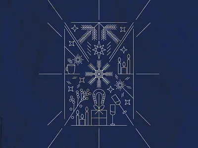 2022 2022 art christmas design draw flat illustration line linework minimal monoline newyear vector winter