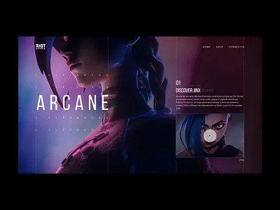 Arcane UI Discover Jinx adobe adobexd arcane design graphic design illustration jinx league of legends ui