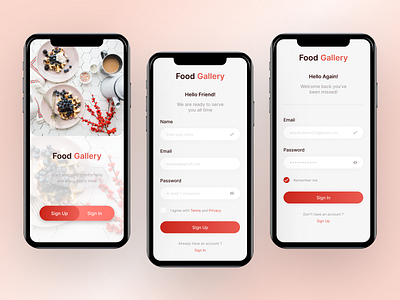 Sign In & Sign Up Food Mobile App app design design inspiration food food app food ios app food mobile food mobile app ios app log in mobile mobile app mobile app design product design sign in sign up ui ui design ux ux design