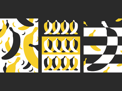 Banana Trilogy abstract affinitydesigner andywarhol banana design graphic design illustration shapes