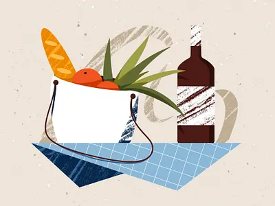 Picnic design illustration procreate