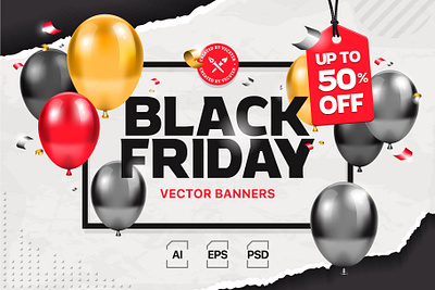 BLACK FRIDAY Vector Banners banner template black friday bright marketing modern post sale shopping stock graphics vector