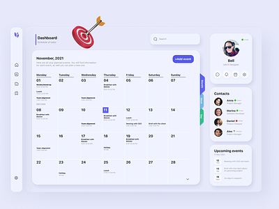 UI/UX Dashboard • Upcoming Events app app design calendar dashboard dashboard ui design high fidelity mockup mockup design schedule design schedule ui ui uiux ux web wireframe