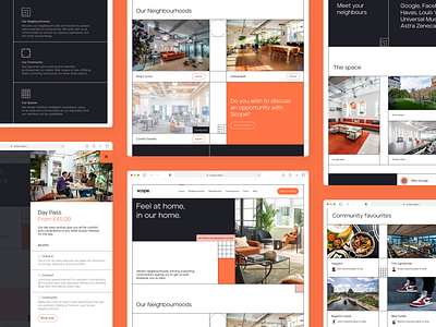 Scope.Space - Webflow Web branding clean colors coworking design design agency hero homepage interactive landing page minimal orange outline space ui ux web webflow webflow agency website