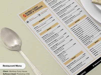 Restaurant Menu Design branding design graphic design illustration menu photoshop psd design restaurant menu vector