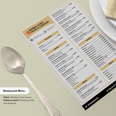 Restaurant Menu Design branding design graphic design illustration menu photoshop psd design restaurant menu vector