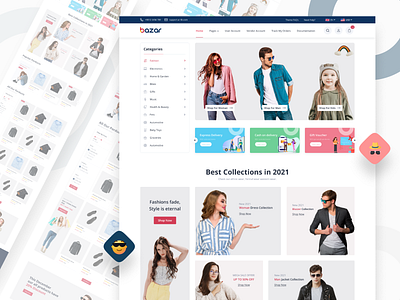 Bazar Fashion Ecommerce Template app bazar ecommerce best ecommerce best fashion best ui branding cloth fashion cloth ui design ecommerce fashion fashion ui figma landing page react trend2021 trending fashion trending ui ui ux